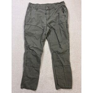Harley-Davidson Mens Olive Green Canvas Work Utility Pants 36x34 Straight Leg